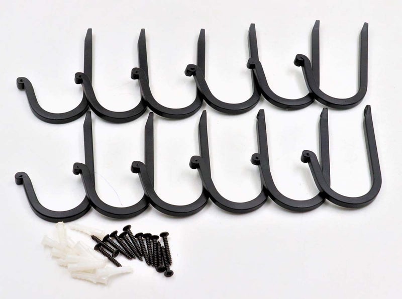 THDC Single Prong Wrought Iron Hooks, Vintage Hand Forged Iron Curved Metal Fasteners â€“ Decorative Colonial Wall DÃ©cor, Heavy Duty Wall Hooks, Hangers for Keys, Coats, Robe, Bags, Home, Kitchen (12) - Image 3